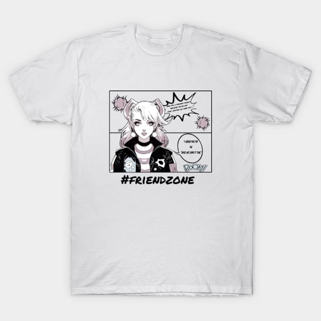 Funny Friend Zone Comic Art T-Shirt by Alaynsia Designs